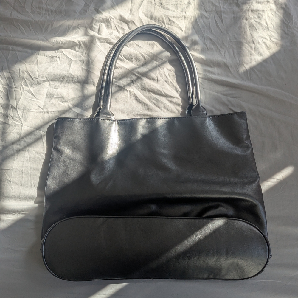 Neiman Marcus Silver Leather Tote Bag